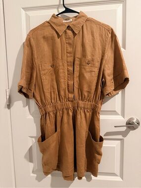 🤎 Oysho women’s linen brown romper